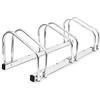 Relaxdays Stand Portabici per 3 Biciclette, Montaggio alla Parete e al Pavimento, Misure HxLxP: 26 x 73 x 32 cm, Argento