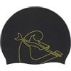 CRESSI Eddie Swim Cap 1X Adulto - Cuffia Adulto per il Nuoto, Nero/Giallo, Taglia Unica
