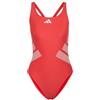 adidas Donna Logo C-Back Swimsuit Swimwear, Semi Lucid Red/White, 34