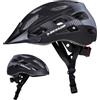 Dunlop Casco da bicicletta con luce - Casco da bicicletta per uomo e donna - Regolabile da 55 a 58 cm - Misura del casco da bicicletta - con illuminazione a LED - 3 modalità di luce - Nero