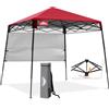 EAGLE PEAK Day Tripper 2,5 m x 2,5 m gamba obliqua leggera e compatta baldacchino portatile con zaino, facile da montare per una persona, riparo pieghevole e 10 metri quadrati di ombra (rosso)
