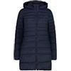 CMP - Parka da donna in nylon con cappuccio removibile, Black Blue, 40