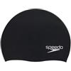 Speedo Black Elastomeric Solid Silicone Swim Cap, One Size