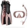 CRESSI Musa Explorer Set Rose Gold S/M - Set Maschera, Pinne, Snorkel per Adulti, Rosa Oro S/M