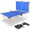 SereneLife Set Tavolo Ping Pong Portatile con Rete Ping Pong da Tavolo, Morsetto, Palo, Pieghevole, Blu