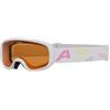 ALPINA CARVY 3.0 - Maschera da sci anti-appannamento, estremamente robusta e infrangibile, protezione UV 100%, taglia extra-piccola per bambini, white matt