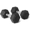 Amazon Basics Rubber Encased Hex Dumbbell Weights Set