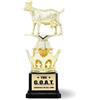 Alpha Awards G.O.A.T. Trofeo di capra con scritta Greatest of All Time, con opzione per piastra personalizzata, regalo di apprezzamento per capo, collega, amico, vincitore del premio campione della lega (senza