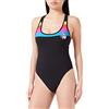 Hurley Nascar Rib Cheeky Racerback One Pc Costume da Bagno in Un Pezzo, Black White, XS Donna