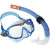 AQUALUNG Snorkeling Combo Mix for Kids 4+ with Mask and Snorkel Blue and Orange
