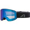 ALPINA FERNIE Q-LITE - Maschera da sci specchiata per bambini, lenti OTG contrastanti e polarizzate, ideale per chi porta gli occhiali, protezione UV 100%, black matt