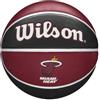 Wilson Pallone da Basket NBA TEAM TRIBUTE BSKT, Utilizzo Outdoor, Gomma, Misura 7, Rosso Scuro/Nero (Miami Heat)