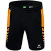 Erima Uomo Pantaloncini Worker Six Wings, Nero/New Orange, XXXL