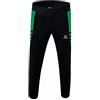 Erima Bambini Six Wings Funzionale Pants, Nero/Smeraldo, 140