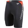 Speedo Boom Splice Jammer da Uomo, Boom Black/White/Lava Red, 26 (IT 40)