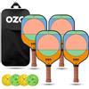 OZO Set of 4 Paddles + 4 Balls - Paddle Unisex Adulto