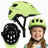 ATTABO Khola Casco da bicicletta per bambini, 51-55 cm, leggero, In-Mold con guscio in policarbonato e EPS - 250 g, 15 ventilazioni, visiera - per città e terreno (verde)