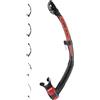 CRESSI Itaca Ultra Dry Snorkel - Aereatore Dry per Immersione Apnea e Snorkeling, Nero/Rosso, Unisex Adulto
