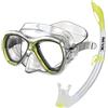 Seac Set Elba, Set Snorkeling con Maschera Subacquea e Snorkel con Valvola di Spurgo Acqua per Adulti e Ragazzi, trasparente/giallo, ridotta