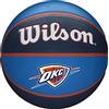 Wilson Pallone da Basket NBA TEAM TRIBUTE BSKT, Utilizzo Outdoor, Gomma, Misura 7, Blu/Blu Scuro (Oklahoma City Thunder)