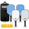 OZO Set of 4 Paddles + 4 Balls - Paddle Unisex Adulto
