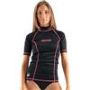 SEAC T-Sun Short Lady, Maglia Protettiva Rash Guard per Snorkeling e Nuoto Anti UV, Nero, M