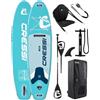 CRESSI dal 1946 - Ultra Isup Kayak Set - Tavola Sup Gonfiabile Adulti con Sedile di Grande Stabilità e Resistenza Completa di Accessori Pagaia Pinna Pompa Laccio - Acquamarina_320x81x15 cm Max 130 kg