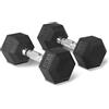 Amazon Basics manubri esagonali set con rivestimento in gomma, 5 kg, Nero