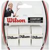 Wilson PRO Overgrip Comfort Impugnatura per Racchetta da Tennis, Unisex - Adulto, Bianco, 3 Pezzi