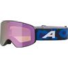 ALPINA FERNIE Q-LITE - Occhiali da sci a specchio per bambini, lenti OTG polarizzate, ideali per portatori di occhiali, con protezione UV al 100%, nero-viola opaco