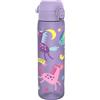 Ion8 Borraccia a Prova di Perdite, 500ml, Facile da Aprire, Serratura Sicura, Lavabile in Lavastoviglie, Senza BPA, Maniglia per il Trasporto, Adatta a Portabicchieri, Facile Pulizia, Unicorni Viola