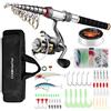 mouhike Canna da pesca con mulinello Combo Kit completo Telescopico Set di canna da pesca Set di mulinello da spinning Esche Ganci Borsa da Pesca Borsa da Pesca Acqua Salata Acqua Dolce Attrezzatura