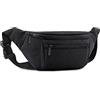 AIKENDO Banana unisex, per viaggi, camminate, corsa, escursionismo, ciclismo, telefono, portafoglio, facile da indossare, Nero, taglia unica
