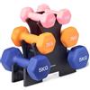 Amazon Basics Neoprene Dumbbell Weights Set with Stand, 1.5, 3, 5 kg Pairs