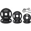 Signature Fitness Olympic - Piastra per pesi in ghisa, 5,1 cm, per allenamento di forza e sollevamento pesi, stile a due fori, set da 15,9 kg