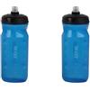 ZEFAL Pack Sense Soft 65 - Set di due Borracce Bici e MTB - Borraccia Ciclismo e Sportiva Flessibile e Inodore - Borraccia Bici Senza BPA - Tappo in Silicone - Blu Trasparente, 2 x 650ml