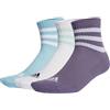 adidas Unisex - Adulto 3-Stripes Cushioned Sportswear Mid-Cut Socks 3 Pairs, shadow violet/light aqua/white/semi flash aqua, 48-51