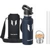 Super Sparrow Doppia Parete in Acciaio Inox Coibentato Bottiglia di Acqua - 500ml - Isolante Della Borraccia - Perfetto Thermos - Privo di BPA, BPS, Ftalati