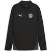 PUMA Manchester City FC Maglia Allenamento Bambini Maniche Lunghe con Zip 1/4 25/26, Nero (Black x Silver), 116
