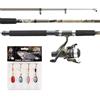 Mitchell Tanager 1555894 - Set da pesca telescopico, composto da una canna da pesca e mulinello combo con spago e esche per la pesca di trote e persico, telescopico, 1,80 m