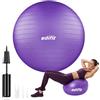 Edifit Palla Fitness, Pilates Attrezzi Casa, Incluso il Gonfiatore, Fitball, Yoga Accessori, Palla Gravidanza, Ginnastica Ritmica, Viola, Diametro 55 cm