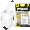 CRESSI Bali Full Face Mask White/Black L/XL-Maschera Snorkeling Integrale Unisex, Lente Ultra Chiara AntiFog, 100% Silicone, Snorkel Dry con Valvole Sicurezza, Cinturino Regolabile, Bianco/Nero, L/XL