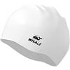 WHALE Cuffia da nuoto extra large per uomini e donne, in silicone resistente, con protezione per le orecchie, unisex per adulti, per capelli lunghi, spessi, ricci e trecce dreadlock, permanenti