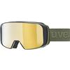 Uvex saga TO, occhiali da sci unisex, con lente intercambiabile, ventilazione della montatura senza spifferi, croco matt/gold-LGL clear, one size