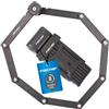 FISCHER 50385 - Lucchetto pieghevole con supporto e 2 chiavi di sicurezza, 110 cm, colore: Nero