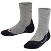 FALKE RU4 K So cotone filo funzionale antivesciche 1 paio, Calzini da corsa Unisex - Bambini, Grigio Light Grey 3406, 23-26