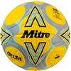 Mitre Delta Pallone da calcio, resistente, ottima precisione e consistenza, giallo fluo/nero/grigio circular, 4