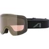 ALPINA PENKEN Q-LITE - Maschera da sci OTG specchiata, con contrasto potenziato e polarizzata, protezione UV per adulti, black matt