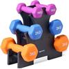 Amazon Basics Neoprene Dumbbell Weights Set with Stand, 1, 2, 3 kg Pairs