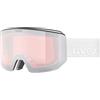 Uvex lace ATTRACT - maschera da sci per adulti - categoria di filtro 2 - privo di appannamenti - white dl/FM silver-ora - one size